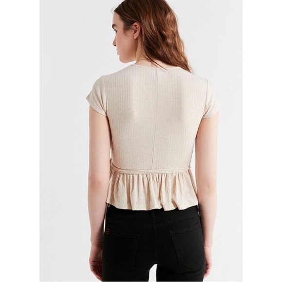 UO - Urban Outfitters - Meant to Be Plunging Tie Front Top - Picture 3 of 6